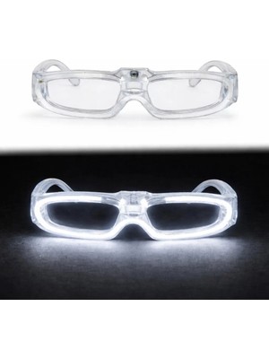 LTG Nova Beyaz LED Işıklı Parti Gözlüğü 3 Modlu – Glow & Gece Eğlence Gözlüğü