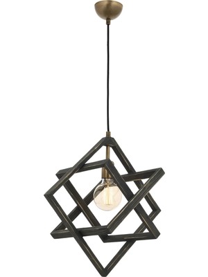 Avonni AV-1765-1G Eskitme Kaplama Modern Avize E27 Ahşap Metal H: 80 cm, Ø: 30 cm