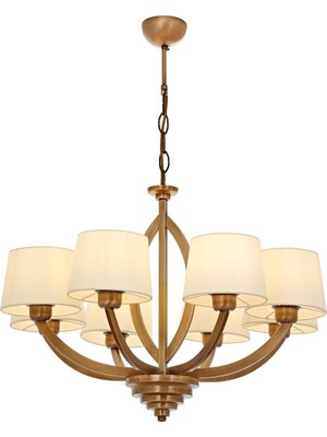 Avonni AV-1876-8ES Eskitme Kaplama Modern Avize E27 Metal Kumaş H: 80 cm, Ø: 65 cm