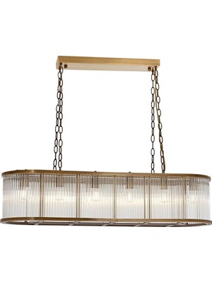 Avonni AV-1866-E120X40 Eskitme Kaplama Modern Avize E27 Metal Cam H: 100 cm, WxD: 120x40 cm