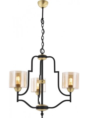 Avonni AV-4162-3E Eskitme Kaplama Modern Avize E27 Metal Cam H: 100 cm, Ø: 62 cm