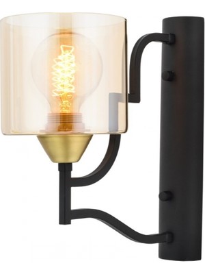 Avonni AP-4162-1E Eskitme Kaplama Aplik E27 Metal Cam H: 22 cm, WxD: 14x18 cm
