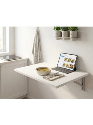 BMD Duvara Monte Mutfak Masası 60x90 cm | Katlanır Yemek Masası | Yer Kaplamayan Modern Tasarım