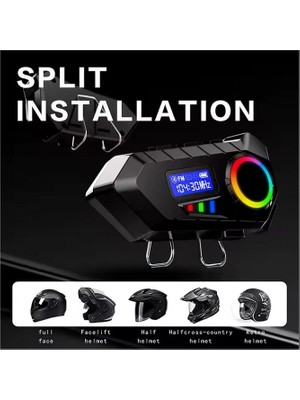 Senka Y30 Kask Kulaklık Bluetoototosiklet Kulaklık Rgb Ralu Intercom