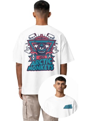 Fuddy Moda Arctic Monkeys Sırt Baskılı T-Shirt, Erkek-Kadın Rock-Metal Müzik Baskılı Tişört