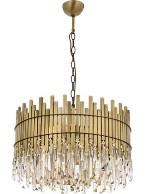 Avonni AV-1767-E60 Eskitme Kaplama Modern Avize E27 Metal Kristal H: 90 cm, Ø: 60 cm