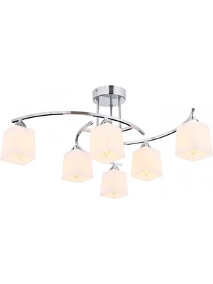 Avonni AV-1373-6K Krom Kaplama Modern Avize E14 Metal Cam H: 32 cm, Ø: 60 cm