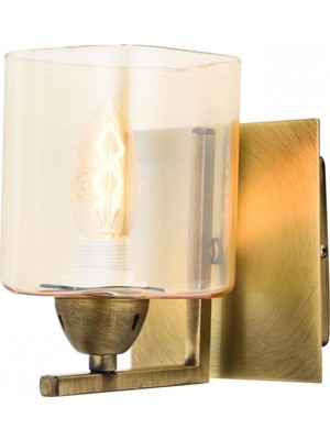 Avonni AP-1374-1E Eskitme Kaplama Aplik E14 Metal Cam H: 15 cm, WxD: 13x16 cm
