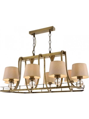 Avonni AV-1597-8ES-YM Eskitme Kaplama Modern Avize E27 Metal Cam H: 70 cm, WxD: 92x55 cm