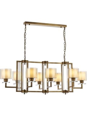 Avonni AV-4285-8E-YM Eskitme Kaplama Modern Avize E27 Metal Cam H: 100 cm, WxD: 110x60 cm