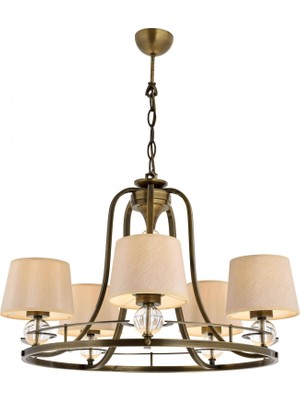 Avonni AV-1597-5ES Eskitme Kaplama Modern Avize E27 Metal Cam H: 85 cm, Ø: 65 cm