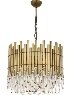 Avonni AV-1767-E40 Eskitme Kaplama Modern Avize E27 Metal Kristal H: 90 cm, Ø: 40 cm