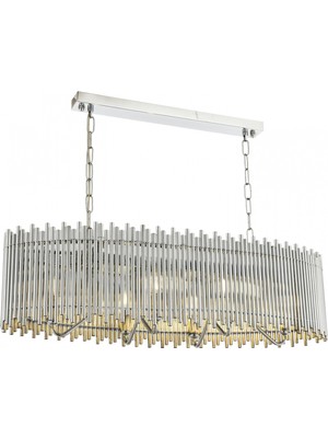 Avonni AV-1687-K80X30 Krom Kaplama Modern Avize E14 Metal H: 90 cm, WxD: 80x30 cm