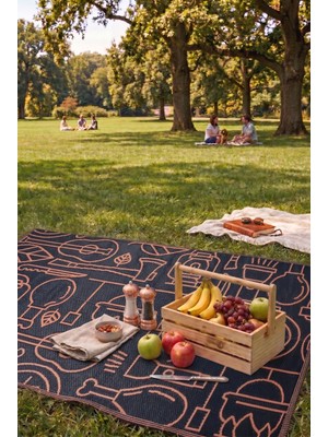 Savana 8810 Plaj Kamp Piknik Bahçe Halısı Balkon Teras Hasır Mat Savan Halı120x180