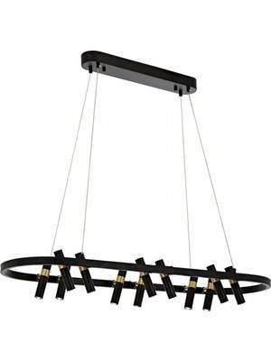 Avonni AV-4342-12YM-BSY Siyah Boya Modern Avize LED Metal H: 80 cm, WxD: 100x34 cm