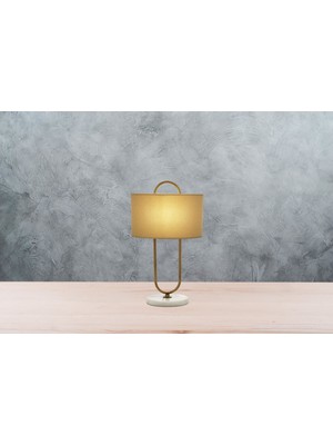 Avonni ML-9112-1E Eskitme Kaplama Masa Lambası E27 Metal Kumaş H: 55 cm, Ø: 30 cm