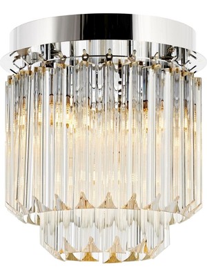 Avonni AR-4302-K30 Krom Kaplama Klasik Avize E14 Metal Kristal H: 32 cm, Ø: 30 cm