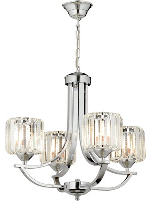Avonni AV-65226-4K Krom Kaplama Modern Avize E27 Metal Kristal H: 82 cm, Ø: 55 cm