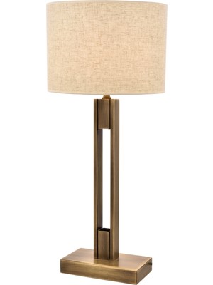 Avonni ML-9108-1E Eskitme Kaplama Masa Lambası E27 Metal Kumaş H: 60 cm, Ø: 30 cm