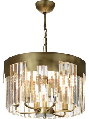 Avonni AV-65225-E40 Eskitme Kaplama Klasik Avize E14 Metal Kristal H: 60 cm, Ø: 40 cm