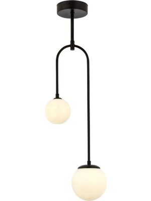 Avonni AV-1897-2BSY Siyah Boya Modern Avize G9 Metal Cam H: 130 cm, WxD: 20x12 cm