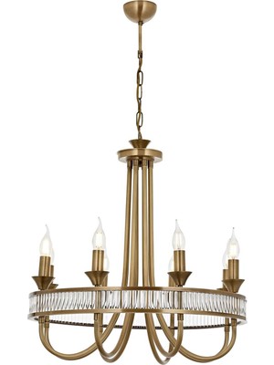 Avonni AV-1890-8E Eskitme Kaplama Modern Avize E14 Metal Kristal H: 110 cm, Ø: 60 cm