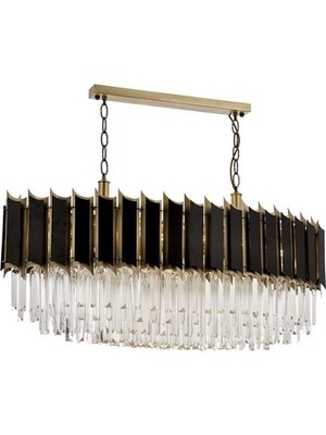 Avonni AV-1790-E110X35 Eskitme Kaplama Modern Avize E27 Metal Kristal H: 90 cm, WxD: 110x35 cm