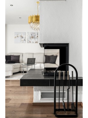 Avonni AV-1706-S55 Sarı Kaplama Modern Avize E27 Metal Kristal H: 70 cm, Ø: 55 cm