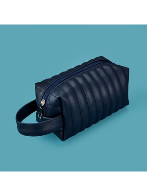 Barnaby Kapitone Kozmetik Çantası - Mavi - 18X10 cm