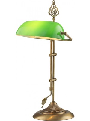 Avonni ML-9063-GREEN Eskitme Kaplama Masa Lambası E27 Metal Cam H: 56 cm, WxD: 30x20 cm