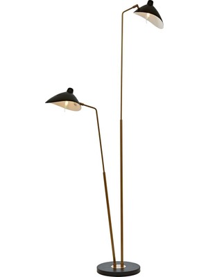 Avonni LM-9127-2BSY Siyah Boya Lambader E14 Metal H: 195 cm, WxD: 100x30 cm