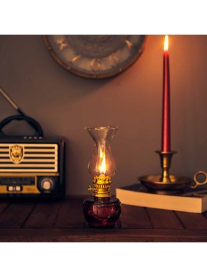 Retro Time Time Vintage Gaz Lambası - Kırmızı