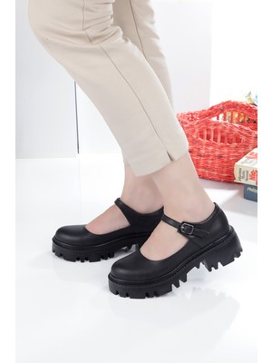 No 35 Moda Mary Jane Bantlı Babet Siyah 36