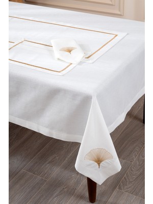 Koza Home Iris Gold Nakışlı Masa Örtüsü 160X260 2556
