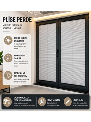 Dezza Hazır Ölçü Plise Perde Beyaz | Kolay Montaj | Hızlı Kargo