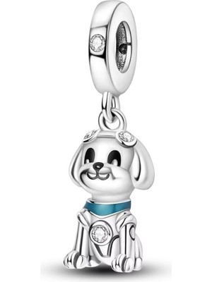 Fubena Robot Dost Köpek Sallantılı Gümüş Charm