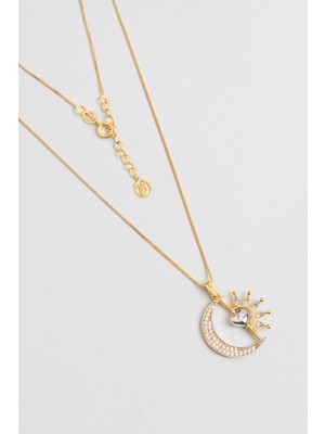 So CHIC Sevgi Evreni 18 Ayar Sarı Altın Kaplama 43 Cm Gümüş Anneler Günü Kolyesi