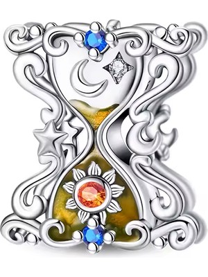 Fubena Sonsuz Döngü Kum Saati Gümüş Charm