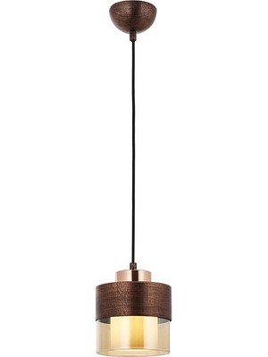 Avonni AV-4288-1CPR Bakır Boya Modern Avize E27 Metal Cam H: 70 cm, Ø: 15 cm