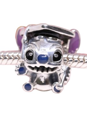 Fubena Mezuniyet Stitch Gümüş Charm