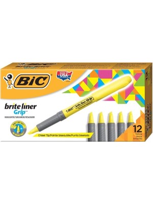 Bic Brite Liner Grip Fosforlu Kalem Sarı