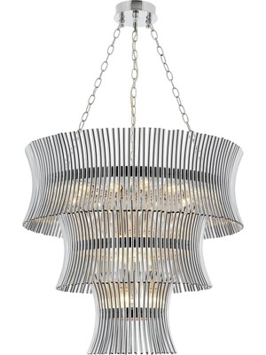 Avonni AV-4313-K65 Krom Kaplama Modern Avize E14 Metal H: 110 cm, Ø: 65 cm