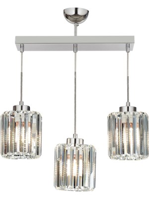 Avonni AV-65230-3KY Krom Kaplama Modern Avize E27 Metal Kristal H: 60 cm, WxD: 54x15 cm