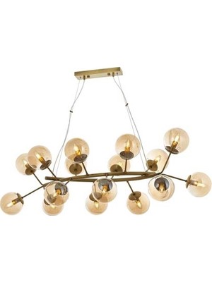Avonni AV-4286-16EY Eskitme Kaplama Modern Avize E14 Metal Cam H: 120 cm, WxD: 130x60 cm