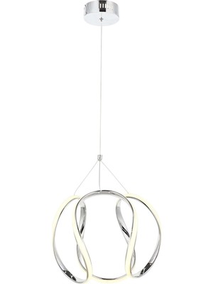 Avonni AV-4339-KB Krom Kaplama Modern Avize LED Metal Silikon H: 70 cm, Ø: 30 cm