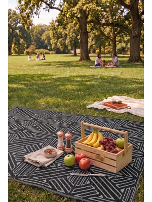 Savana 8814 Plaj Kamp Piknik Bahçe Halısı Balkon Teras Hasır Mat Savan Halı90x180