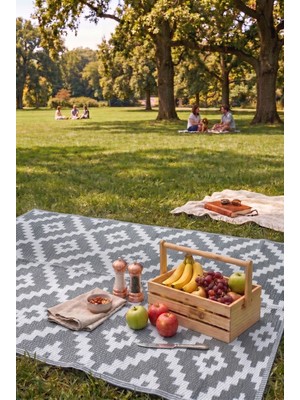 Konfor Halı Savana 8805 Renkli Plaj Kamp Piknik Bahçe Halısı 180x270 cm Polipropilen Modern Desen