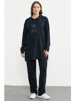 Sementa Oversize Baskılı Scuba Eşofman Takım - Lacivert