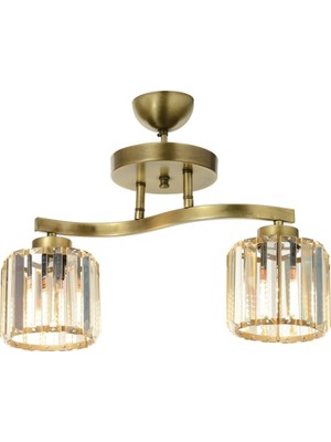 Avonni AV-65231-2E Eskitme Kaplama Modern Avize E27 Metal Kristal H: 42 cm, WxD: 46x17 cm