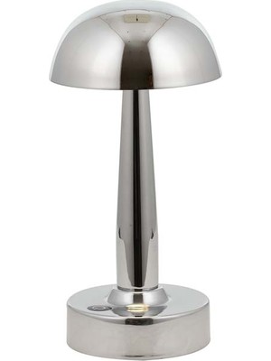 Avonni ML-64004-K Krom Kaplama Masa Lambası LED Metal Pleksi H: 25 cm, Ø: 12 cm